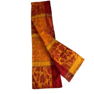Fall Maple Leaf Table Runner Orange Red Gold Thanksgiving 11 x 90 Woven Tapestry
